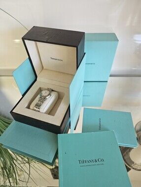Tiffany & Co. Atlas Womans 18 K Yellow Gold And Silver Two-Tone Bracelet Watch -